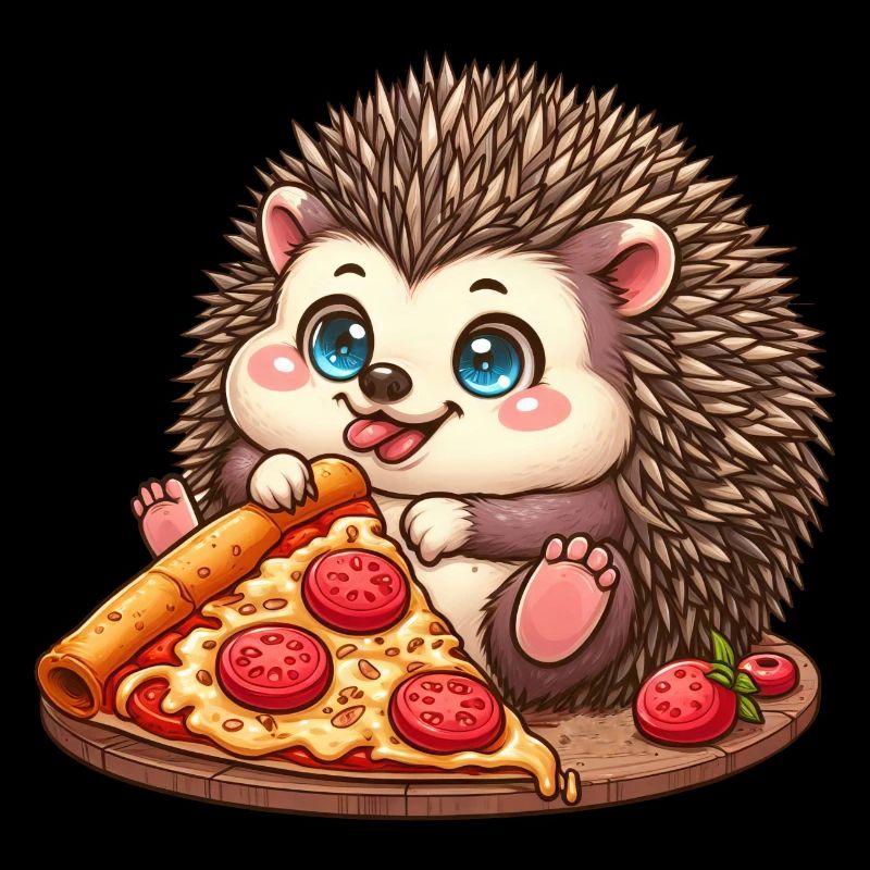 Mignon hérisson aime pizza pizza amoureux drôle