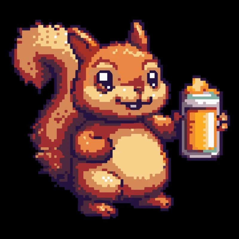 Eichhörnchen Pixel Bier
