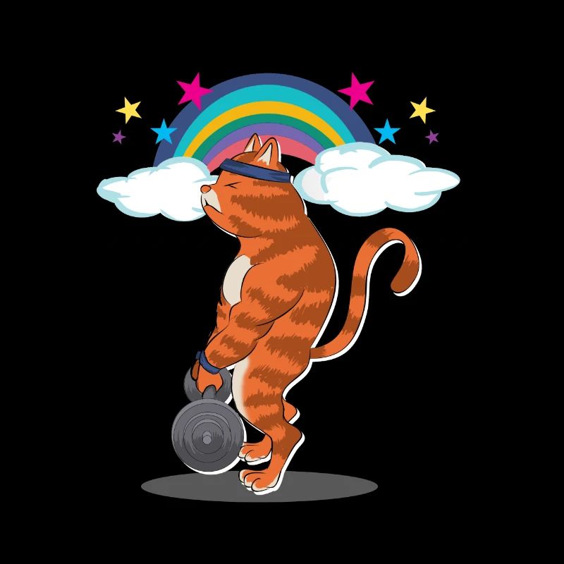 Bodybuilder gain de forme physique de chat de gymnase de chat