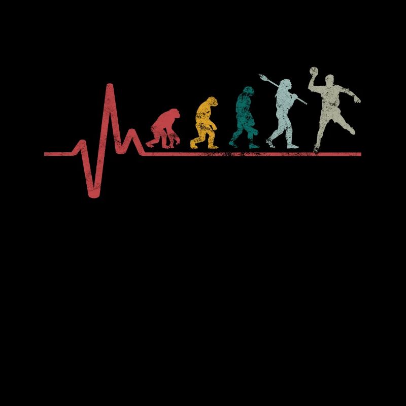 Vintage retro heartbeat evolution handball