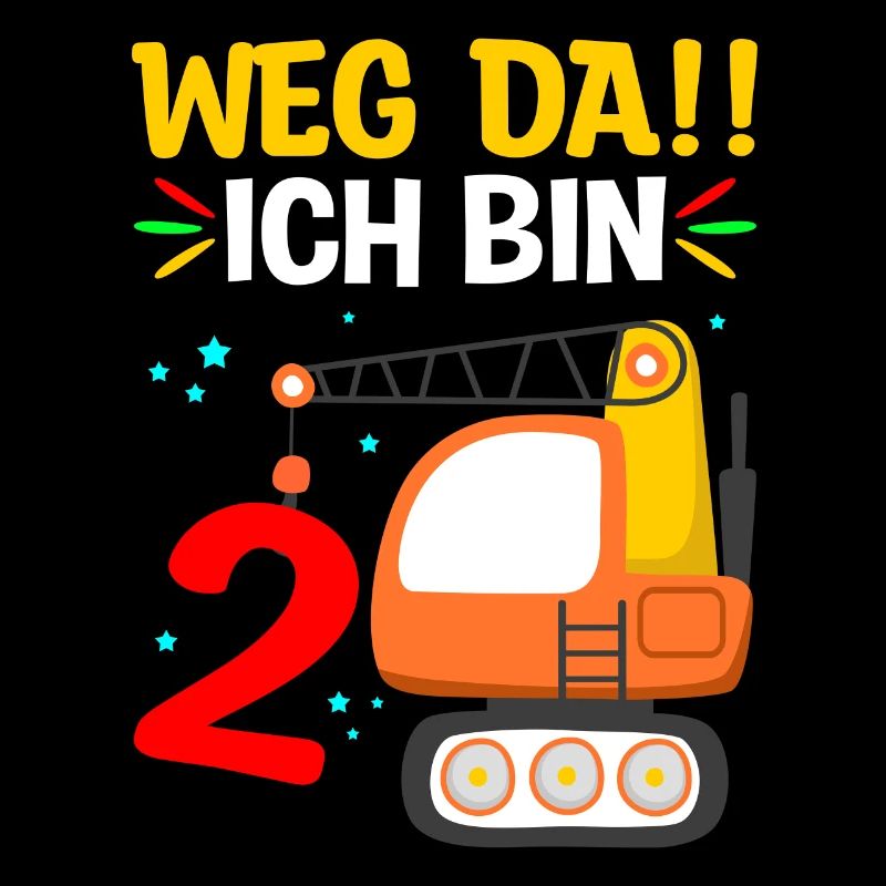 Bagger Bauarbeiter Kran Baustelle Geschenkidee Geb