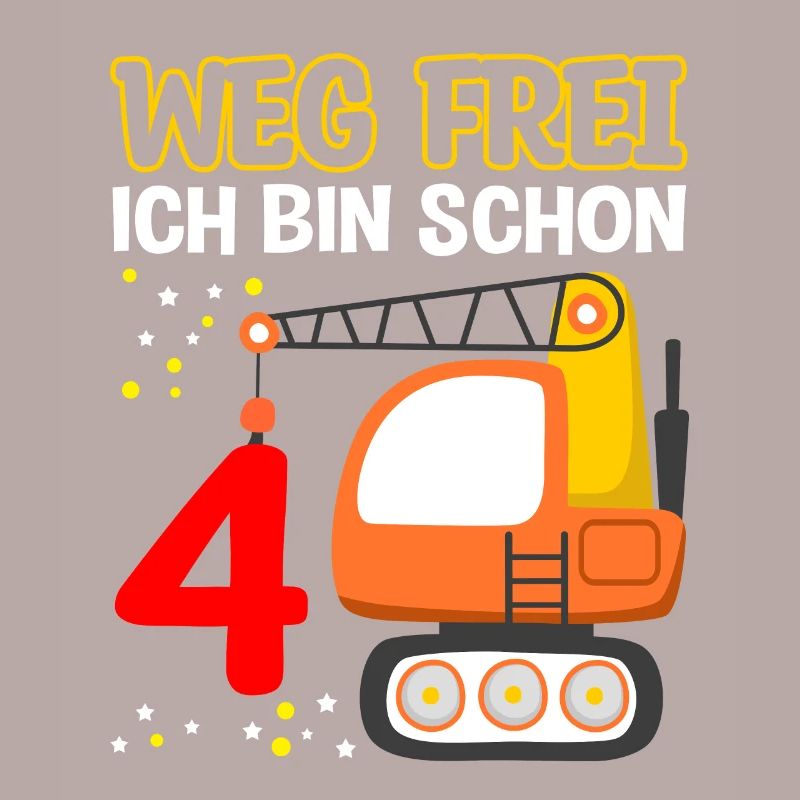 Weg frei - Ich bin schon 4 - Bagger Geburtstagskin