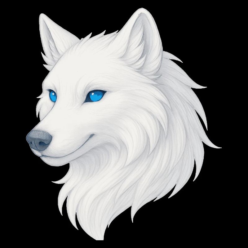 White wolf with -blue eyes