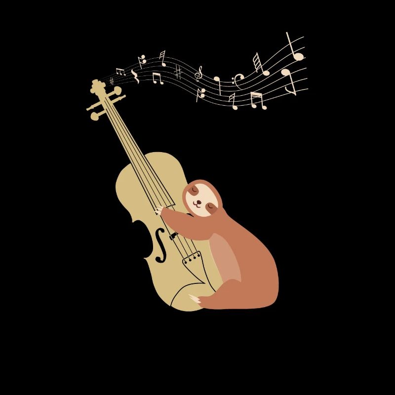 Violin sloth music with musical notes