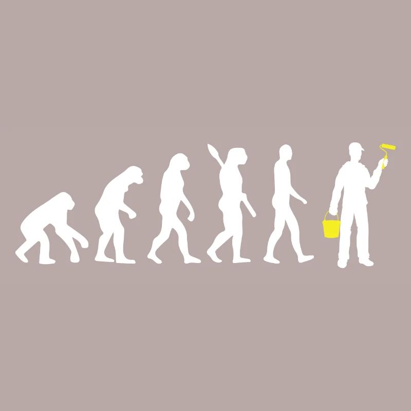Maler - Evolution des Menschen / Darwin gelb