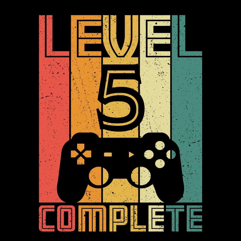 5th Birthday Gamer Level 5 Complete 5 years