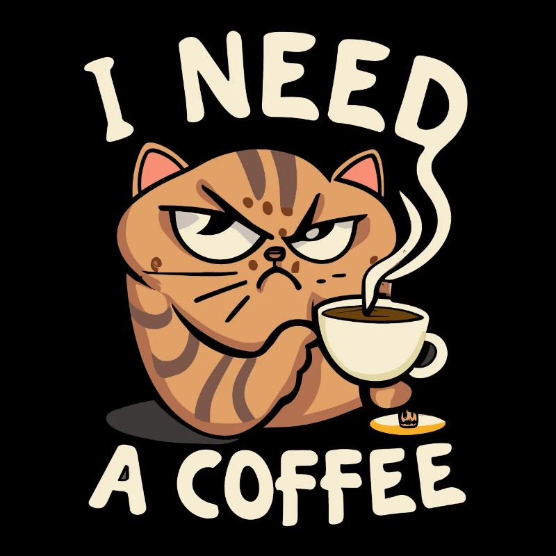 Angry cat that needs its coffee