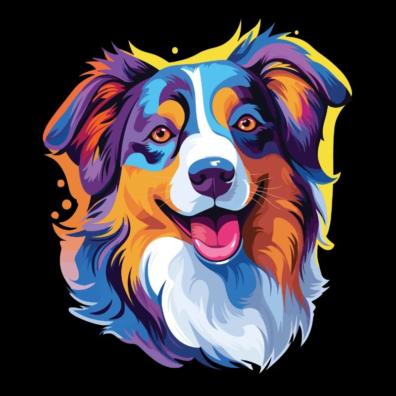 Australian Shepherd Pop Art