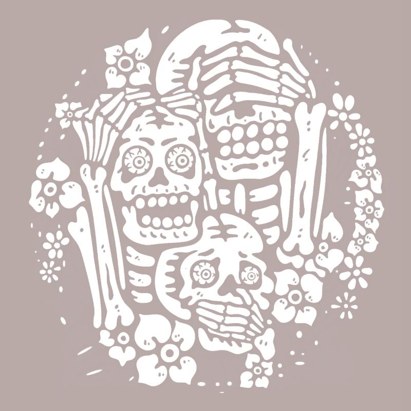 Three Wise Men - Human Skeletons with Flowers