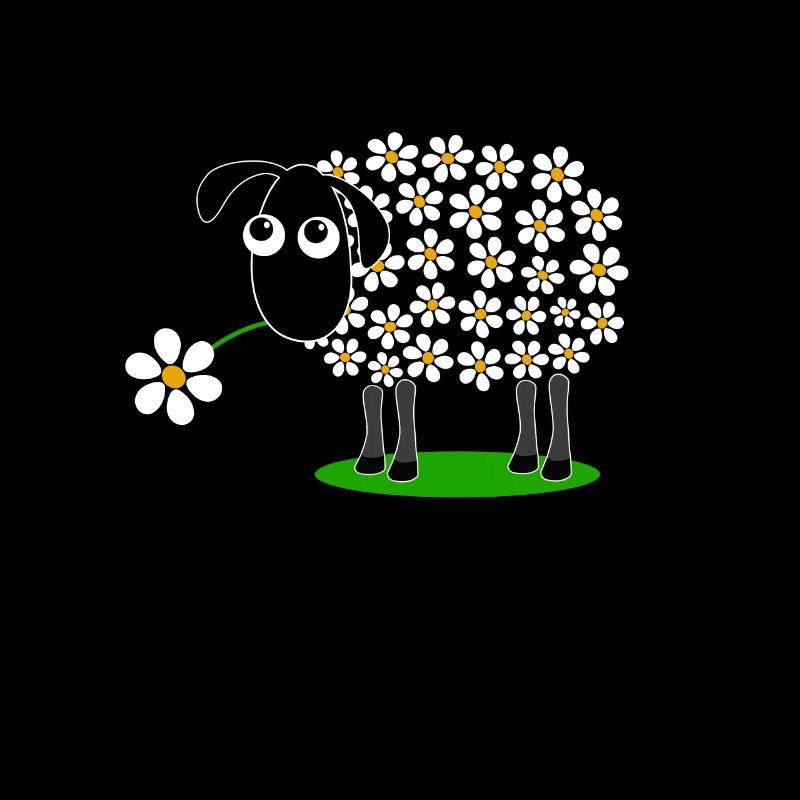 Schaf mit Blumen statt Wolle - Geschenk