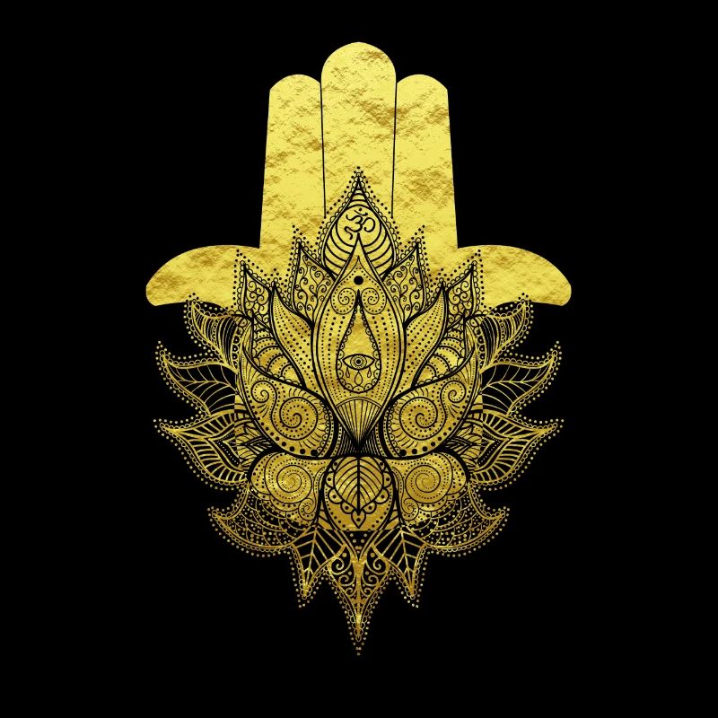Hamsa Hand Blume des Lebens Mandala Om Symbol