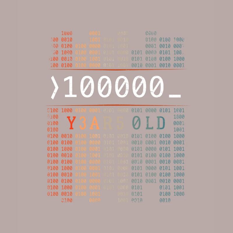 100000 YEARS OLD BINARY CODE 32ND BIRTHDAY GIFT