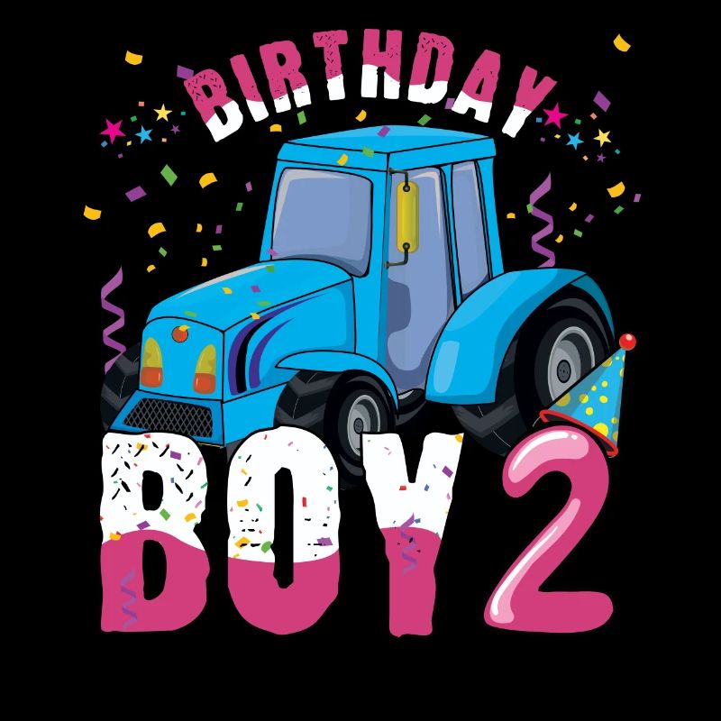 Boy Birth Born Age 2 Year Old Farmer Ranch Tractor
