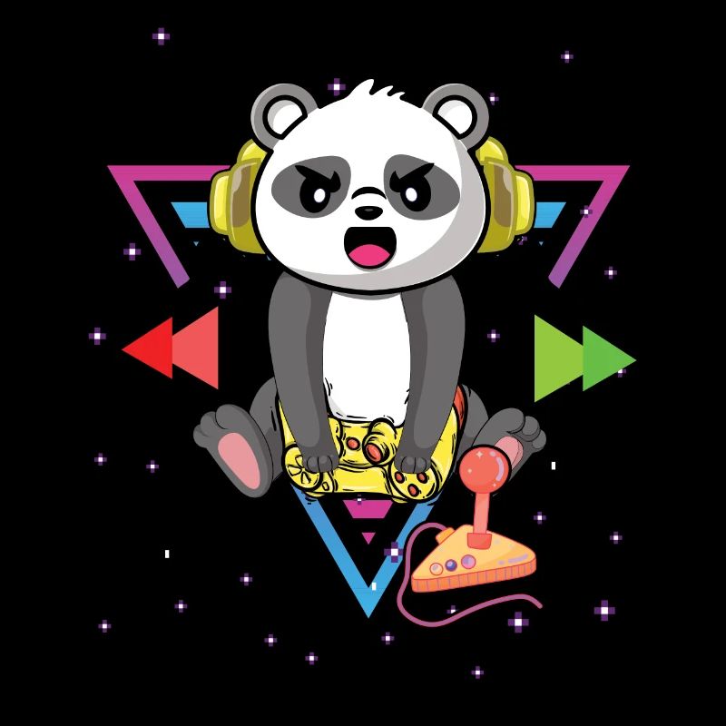 Gaming Panda Bear Playing Video Game Lover Gaming