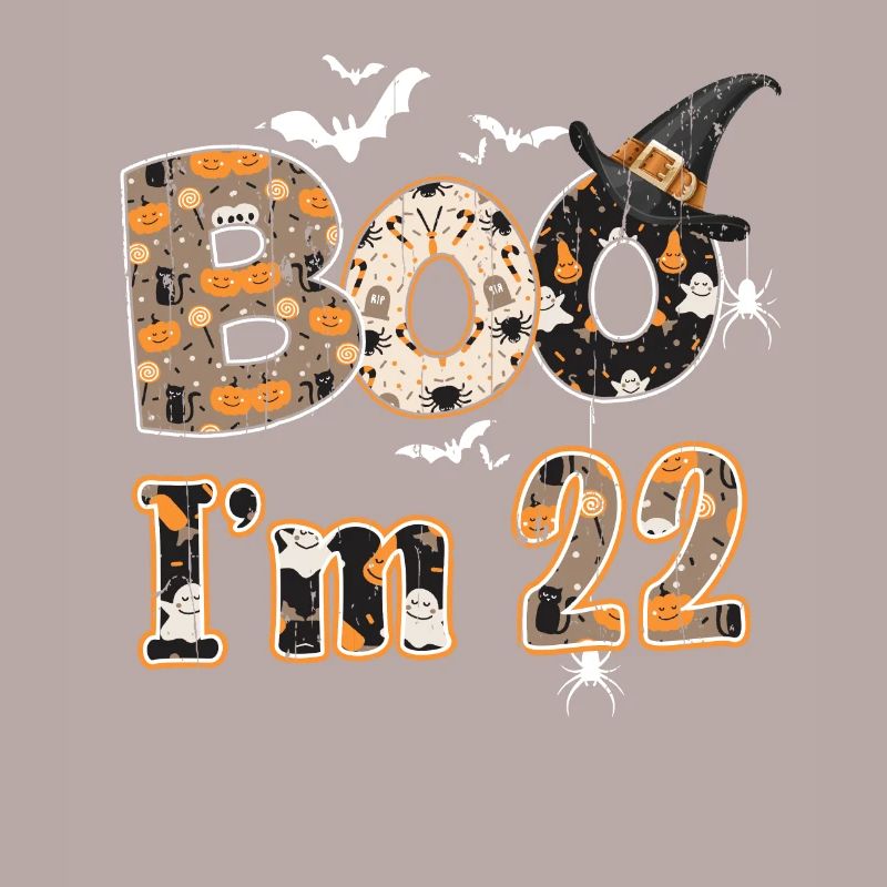 Halloween Pattern Ghost Creatures Naissance Age 22