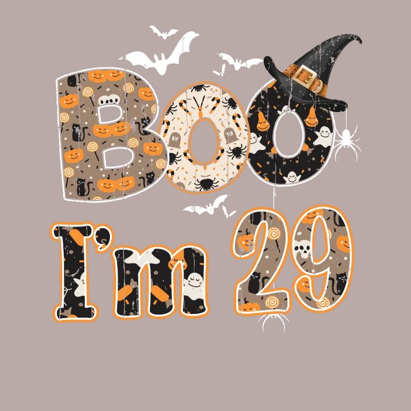 Halloween Pattern Ghost Creatures Naissance Age 29
