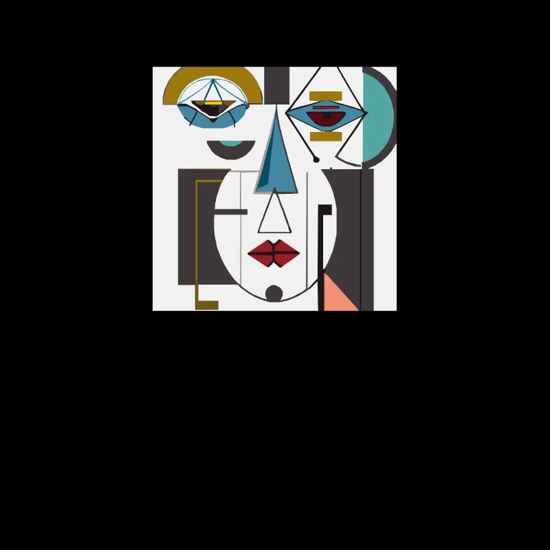 envious abstract face, colorful