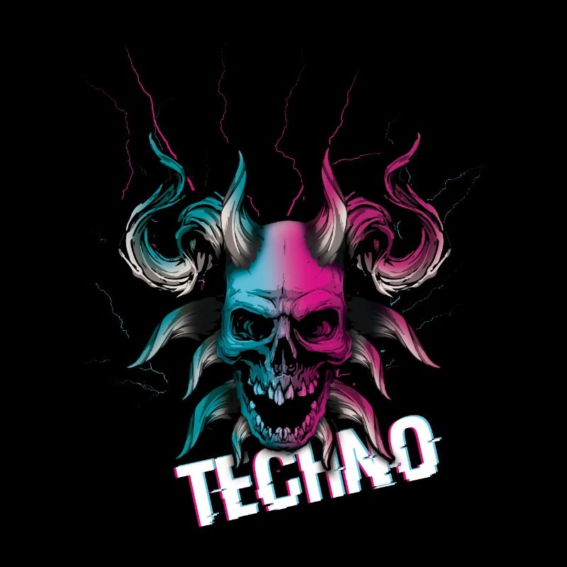 Skull Devil Raver Rave Hard Techno Dark Tekno