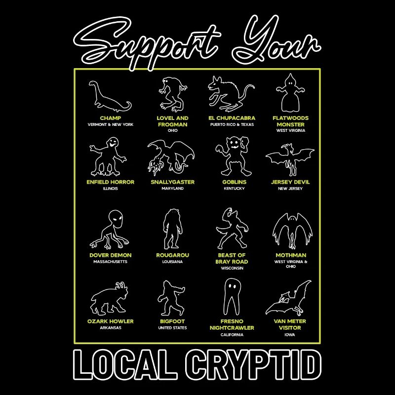 Support Your Local Cryptid Monsters American