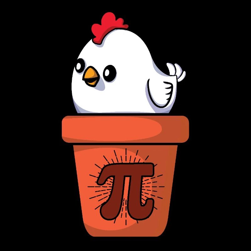 Pi Day poulet dans un pot de fleurs illustration