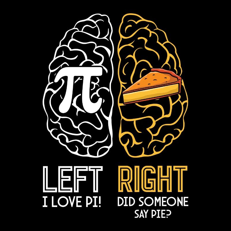 Pi Tag Brain Left Right Humor I Love Pi