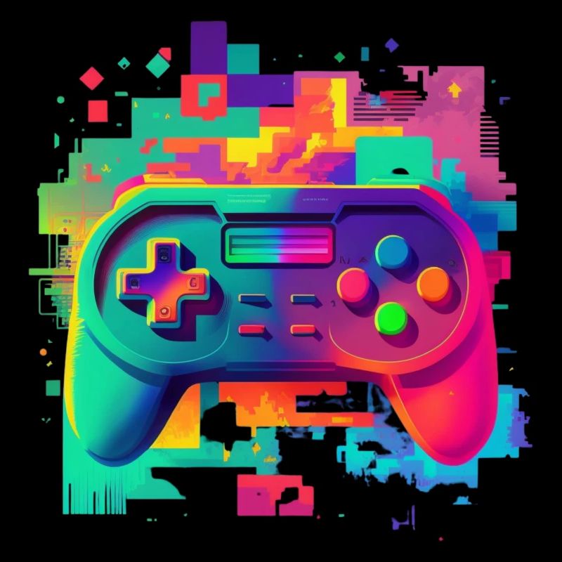 Retro colorful console