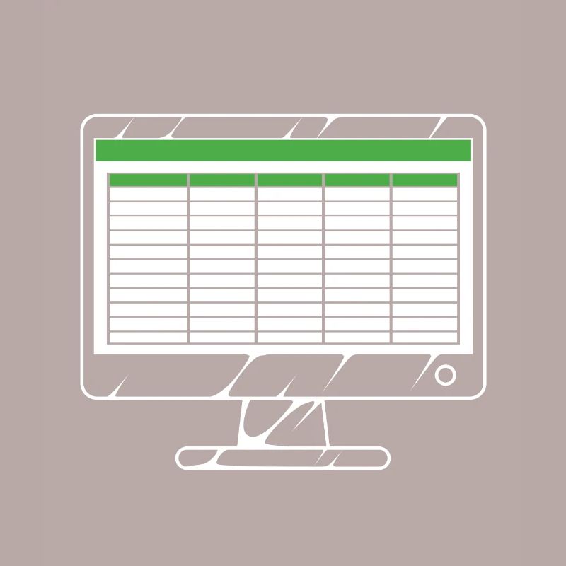 Computer mit Tabellenkalkulation