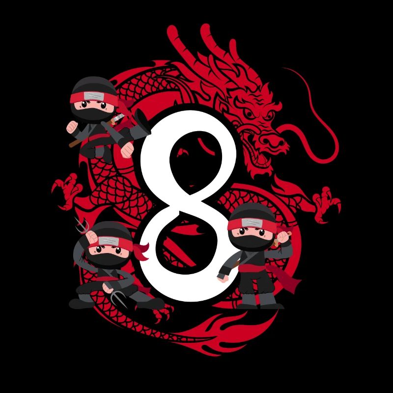 8th Birthday Boy 8 Years Ninja Dragon Costume