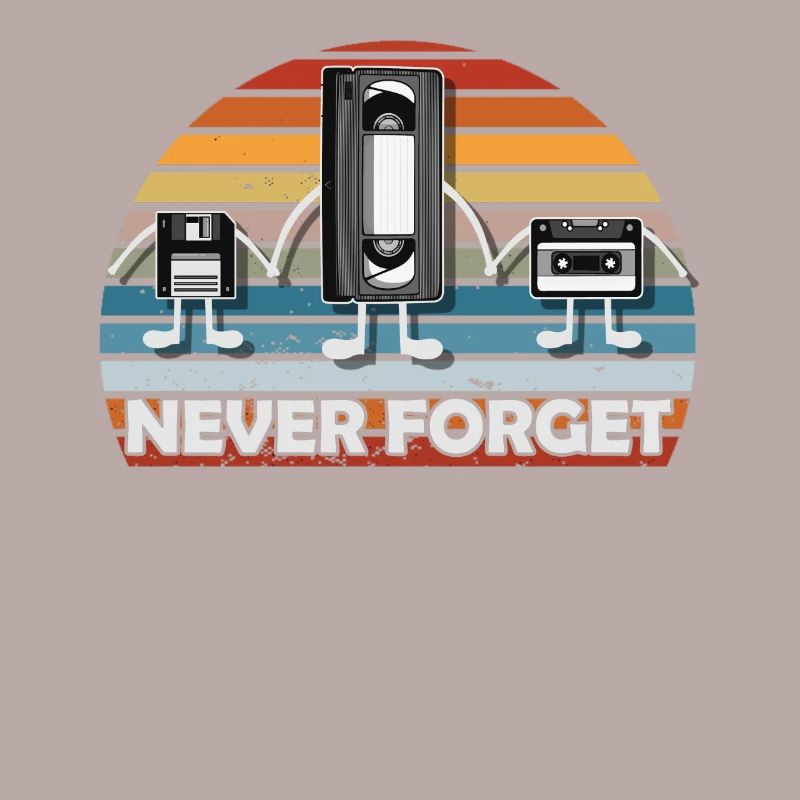 Never Forget Tee Funny Videocassette Floppy Disk