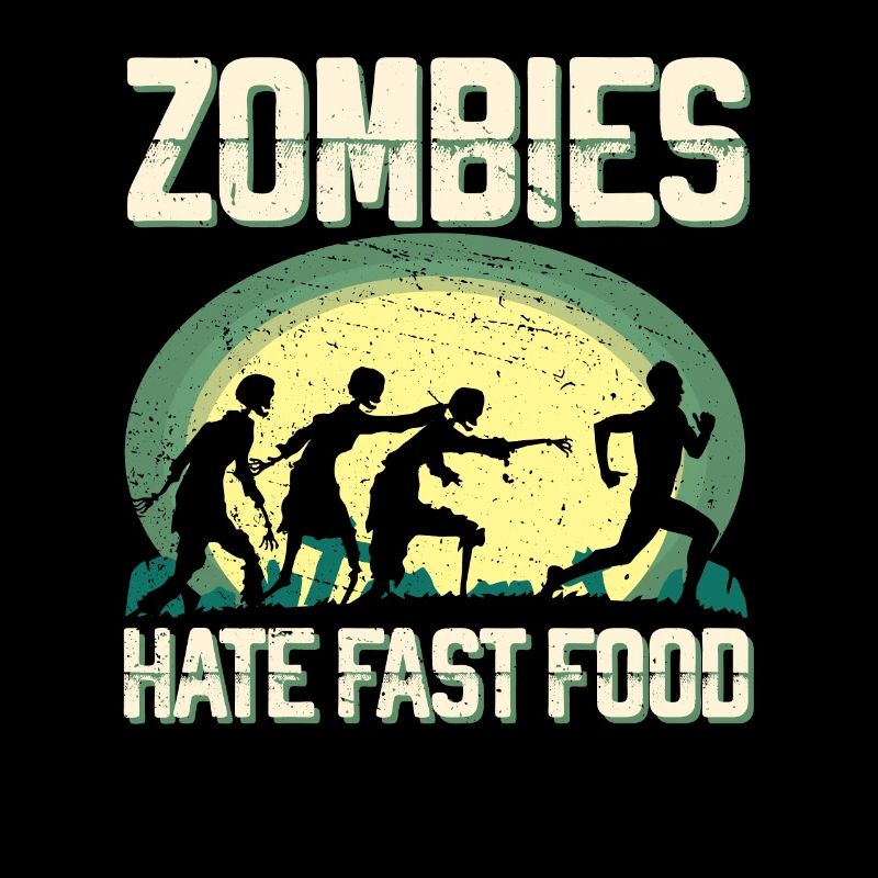 Zombie Hate Fast Food Runner Marathon Clothing