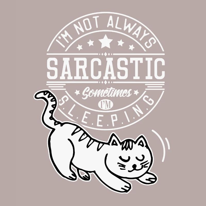 Sarkasmus lustiger Spruch mit Katze, introvertiert