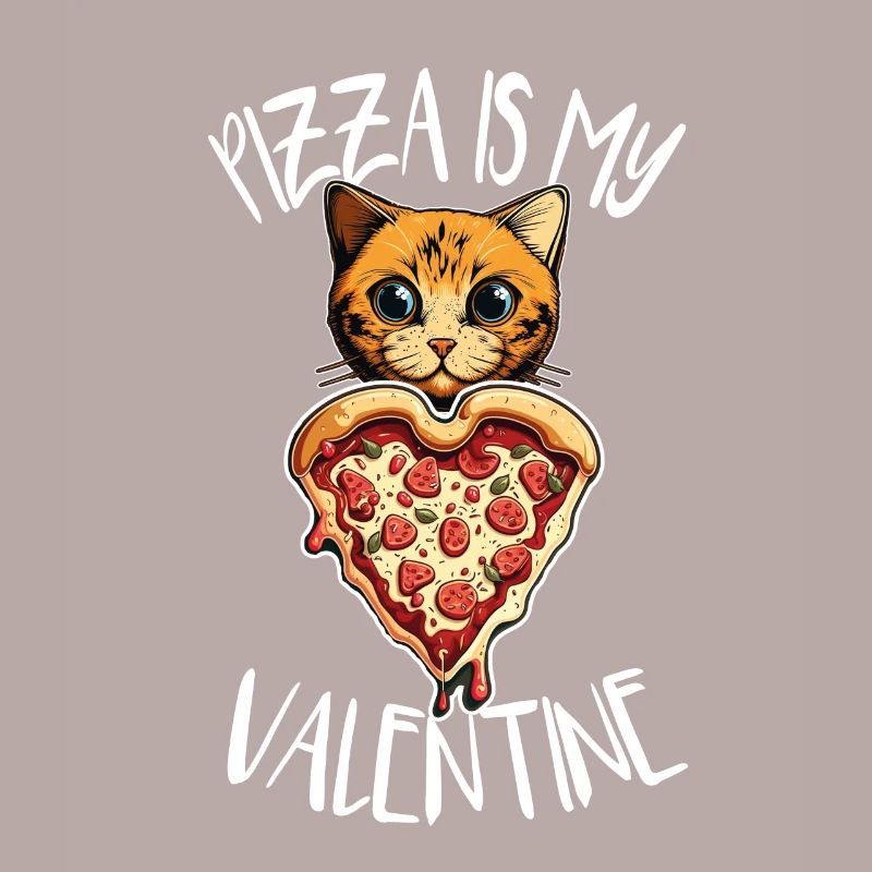 La pizza est mon chat de la Saint-Valentin Mama Cat Daddy
