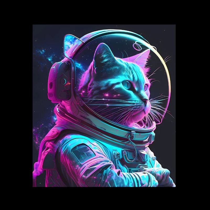 Chaton Astronaute de l’espace Cosmos Neon