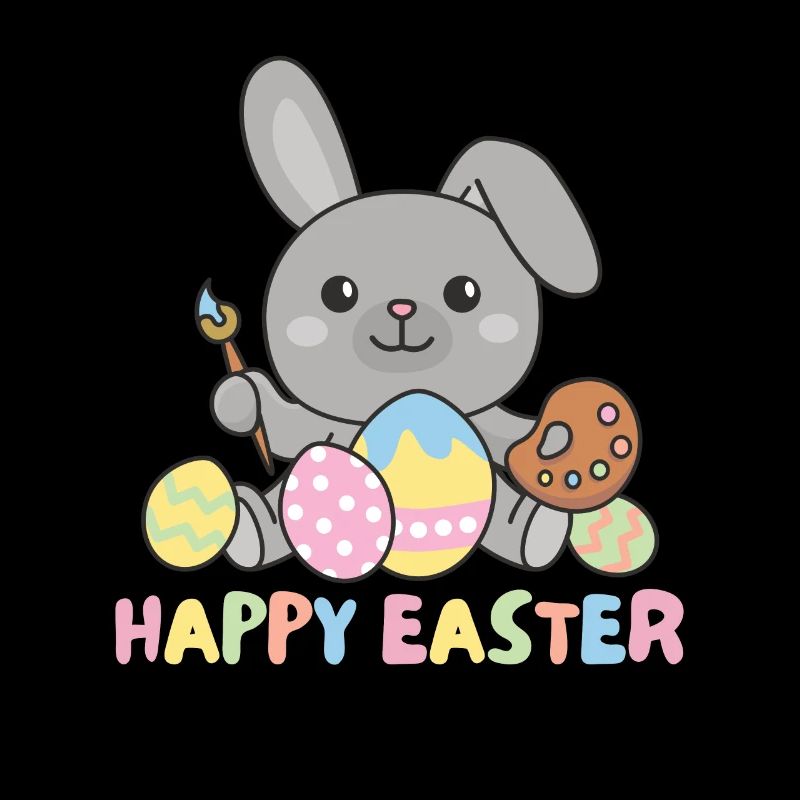 happy easter süßes Hase Ostern mit Ostereiern