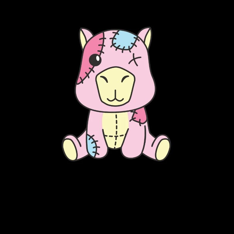 Kawaii Gothic Capybara Pastellfarben Gothic Goth