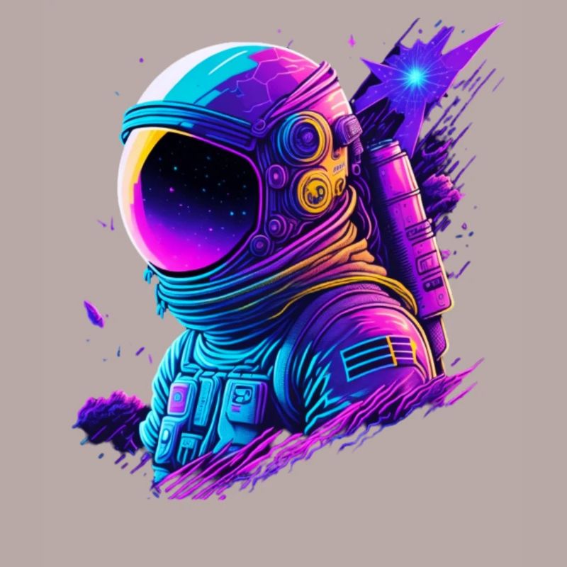 Synthwave Astronaut Space Explorer