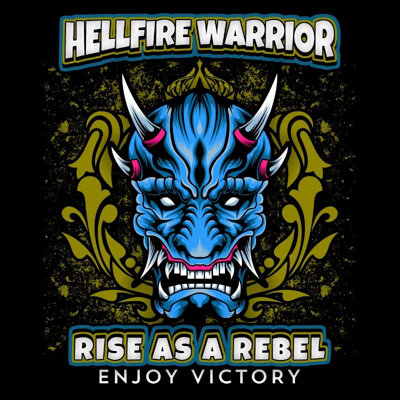 Teufel-Satan, Spruch Hellfire Warrior, Comic-Stil