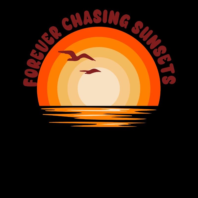 Forever Chasing Sunsets Retro Summer Vacation