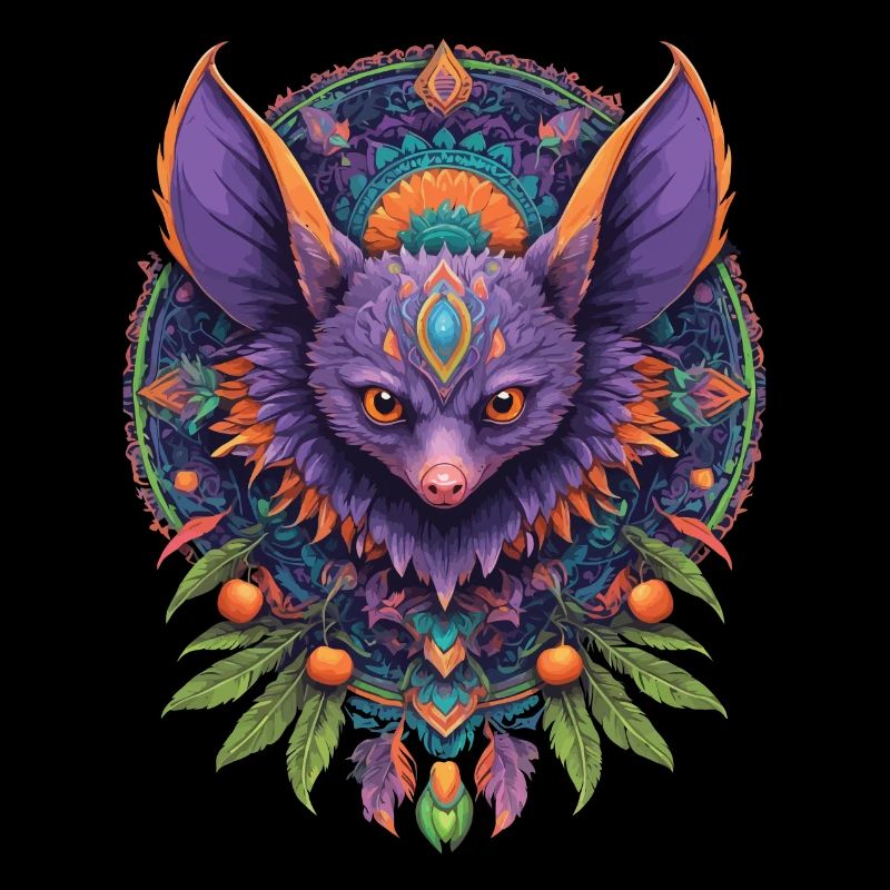 Bat Spiritual Mandala Design