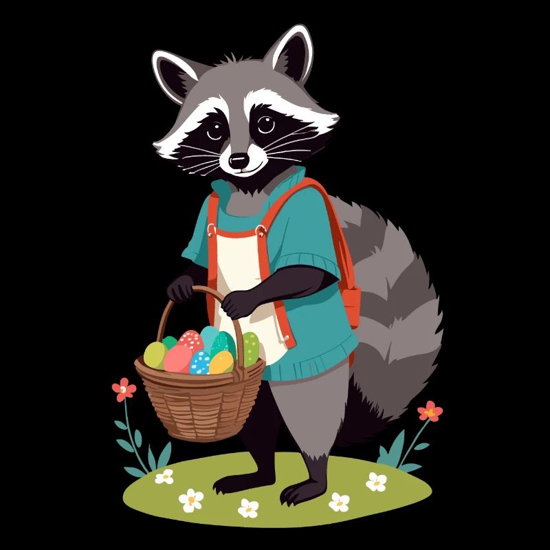Funny Raccoon Costume Cute Easter Eggs