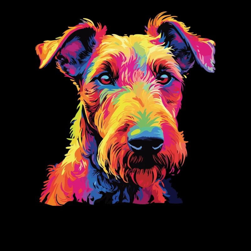 Aquarelle colorée Irish Terrier