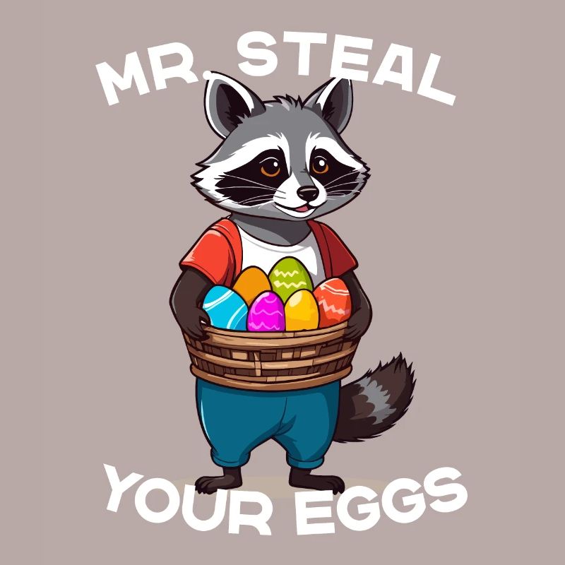 Eggs Thief Raccoon Easter Bunny Funny Design