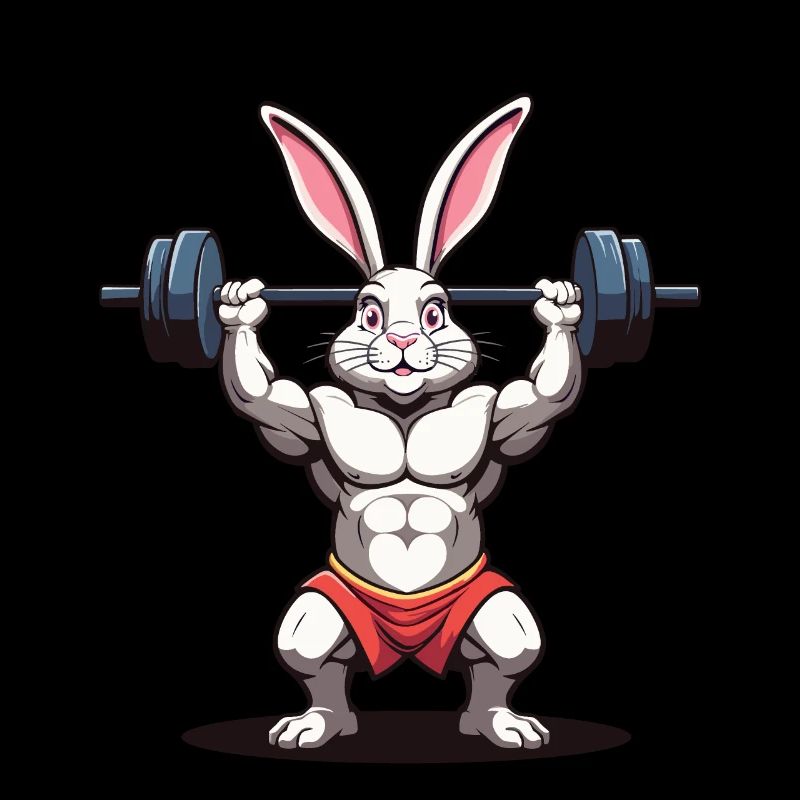 Easter Bunny Body Building Animal Funny Workout