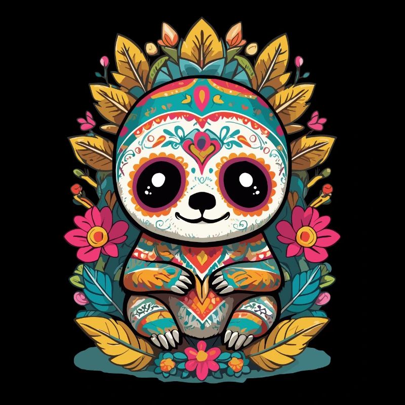 Sloth Iconic Sugar Skull Mexico
