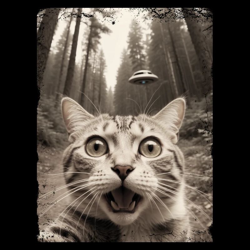 Vaisseau spatial extraterrestre Selfie de chat drôle