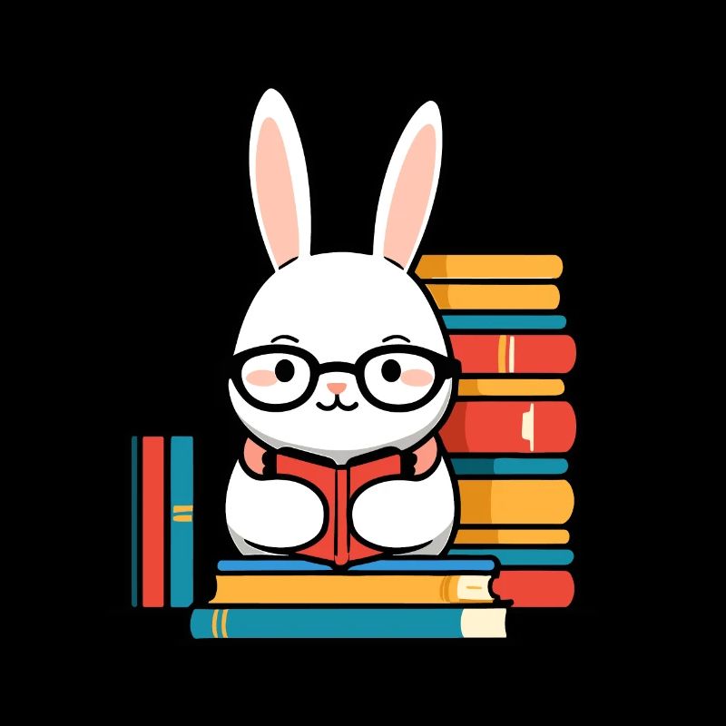 Lapin de lecture Passionné de livres