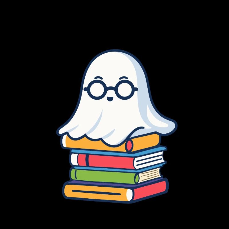Book Lover Style Reading Halloween Ghost