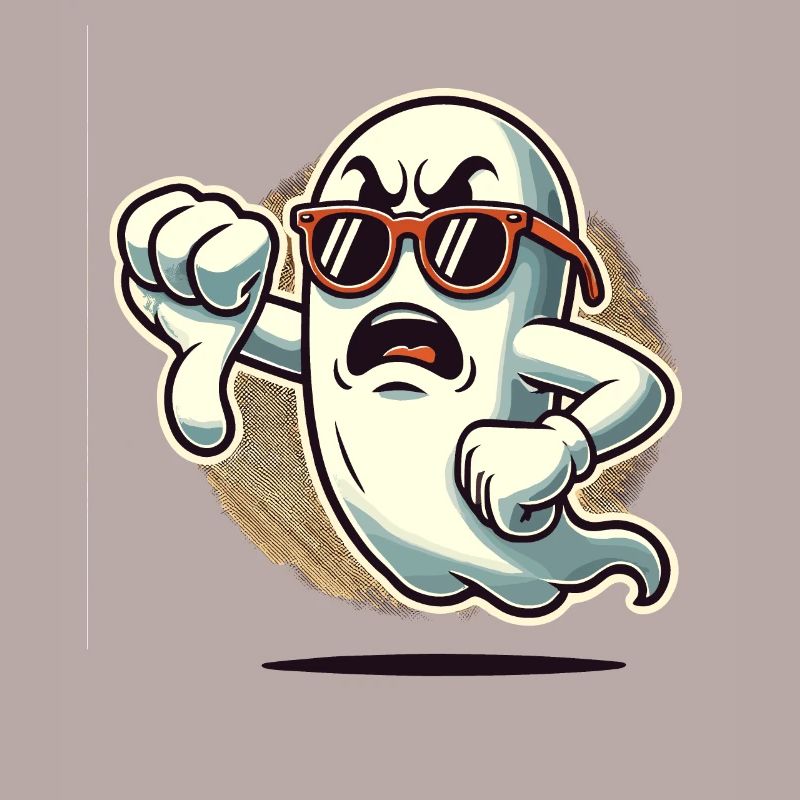 Cool Ghost donne des pouces vers le bas Fantôme d’Halloween