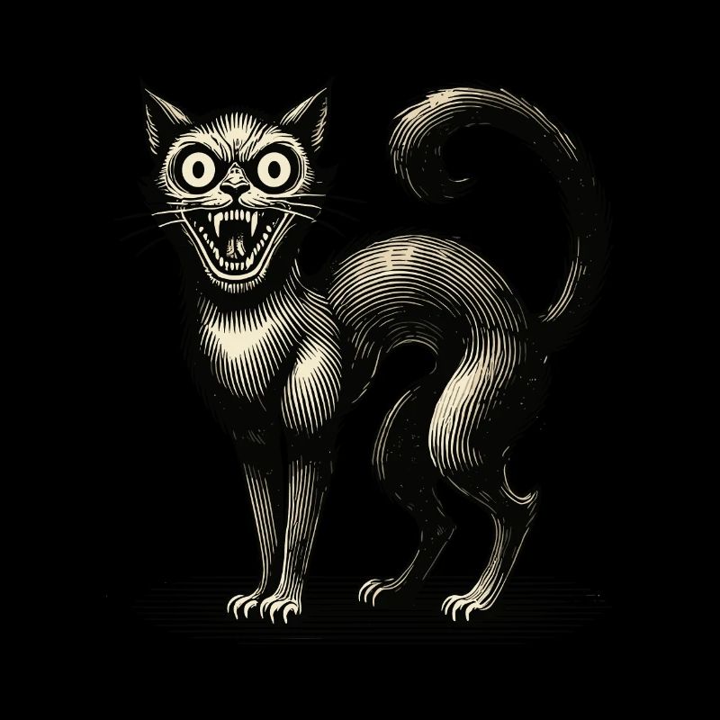 Fürchterliche Hexenkatze Unheimliche Horror Katze