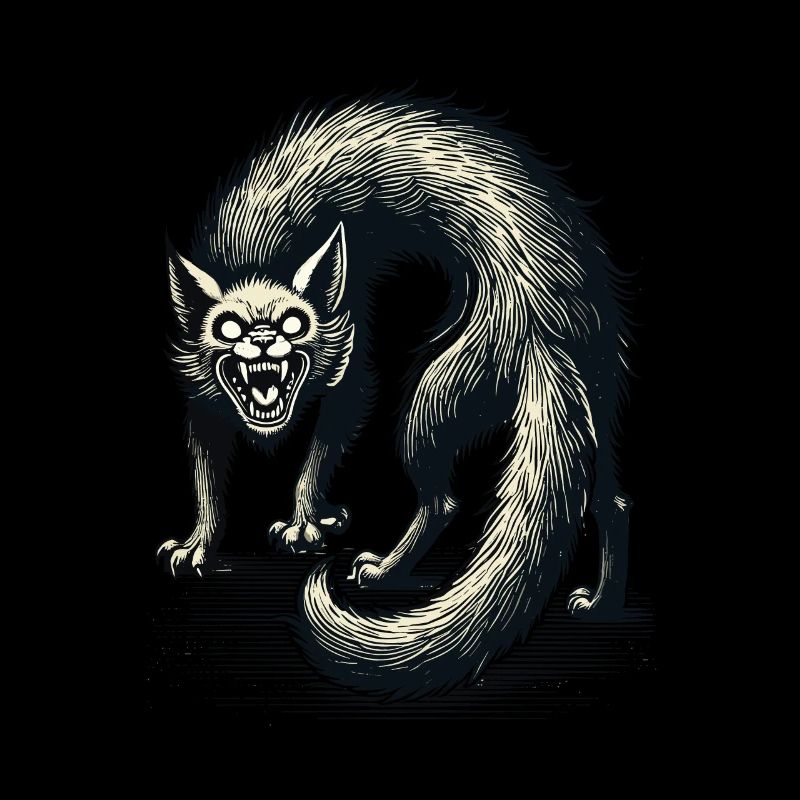 Terrible Chat Sorcière Chat d’horreur effrayant